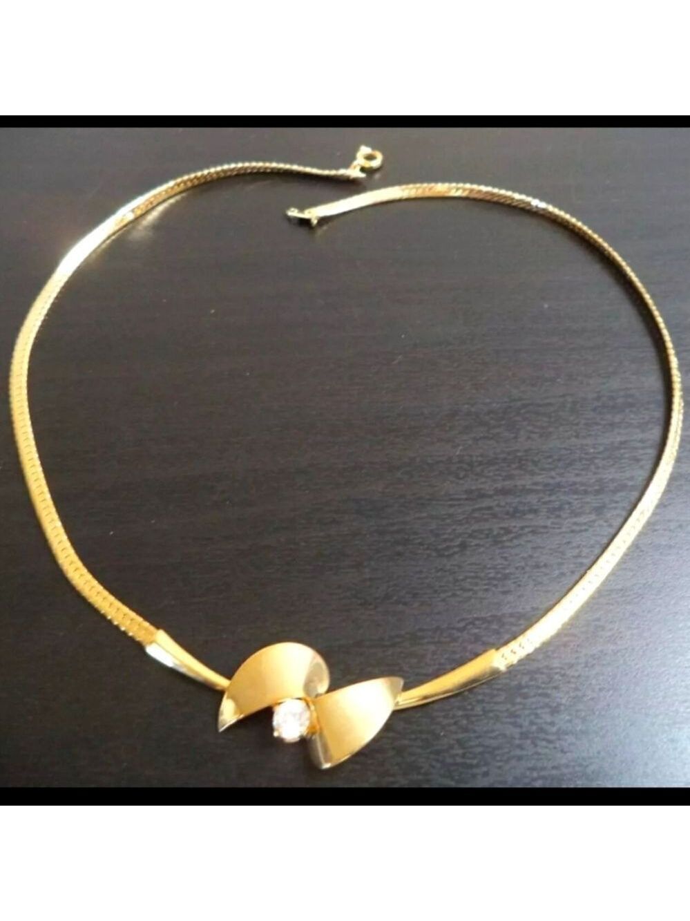 VINTAGE CZ GOLD TONE 16" NECKLACE